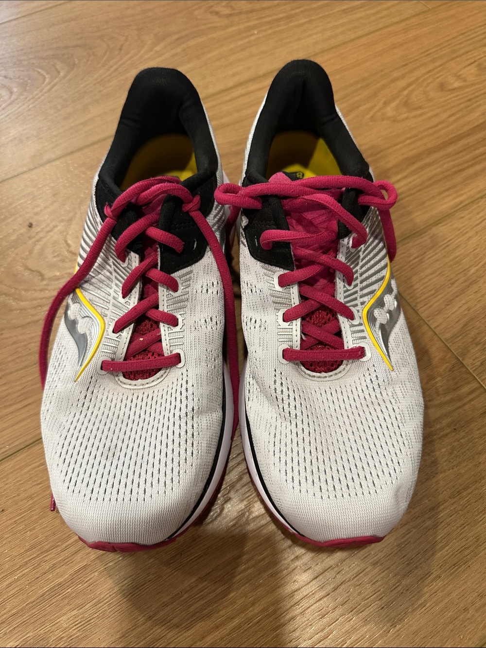 Saucony Women's White Running Sneakers with Pink Accents